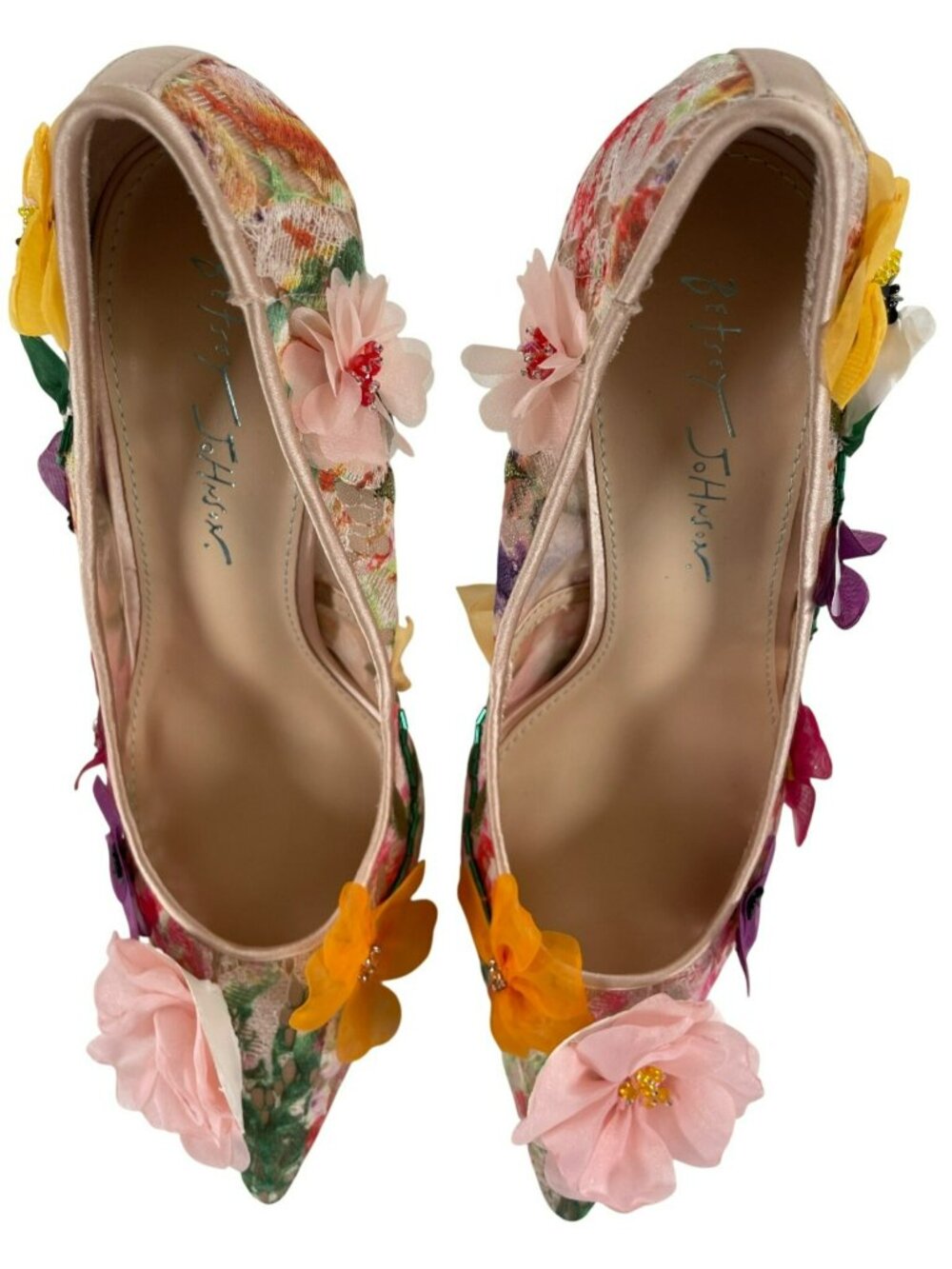 Betsey Johnson SB-Kaley Pump Heels Floral Lace Heels 3D Flower Women's Sz 9 NEW - Picture 6 of 11